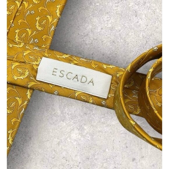 ESCADA Silk Tie ITALY Gold Baroque W:3.6" EUC - Picture 2 of 6